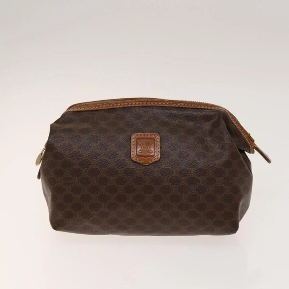 FENDI Celine Zucca Canvas Macadam Canvas Bag PVC 2 Set Beige Brown Auth ti3415 - Picture 9 of 15